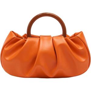 imageVerdusa Womens Ruched Small Handbag Clutch Purse Dumpling Pouch BagOrange