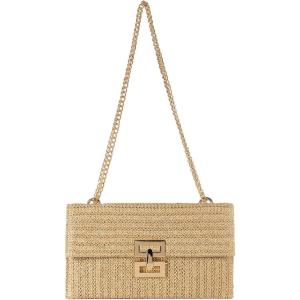 imageVerdusa Womens Straw Shoulder Bags Woven Clutch Purse Summer Beach HandbagsKhaki