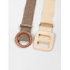 imageVerdusa Womens 2 Pack Buckle Elastic Straw Belts Boho Waist BeltBeige Brown