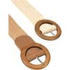 imageVerdusa Womens 2 Pack Buckle Elastic Straw Belts Boho Waist BeltBeige Camel
