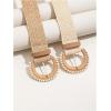 imageVerdusa Womens 2 Pack Buckle Elastic Straw Belts Boho Waist BeltBeige and Khaki