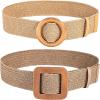 imageVerdusa Womens 2 Pack Buckle Elastic Straw Belts Boho Waist BeltBrown