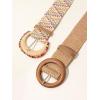 imageVerdusa Womens 2 Pack Buckle Elastic Straw Belts Boho Waist BeltBrown Multi
