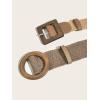imageVerdusa Womens 2 Pack Buckle Elastic Straw Belts Boho Waist BeltKhaki