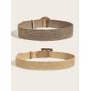 imageVerdusa Womens 2 Pack Buckle Elastic Straw Belts Boho Waist BeltKhaki