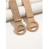 imageVerdusa Womens 2 Pack Buckle Elastic Straw Belts Boho Waist BeltKhaki and Brown