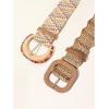 imageVerdusa Womens 2 Pack Buckle Elastic Straw Belts Boho Waist BeltMulti and Brown