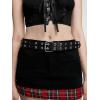 imageVerdusa Womens Double Grommet PU Leather Belt Punk Buckle Waist BeltsBlack