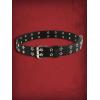 imageVerdusa Womens Double Grommet PU Leather Belt Punk Buckle Waist BeltsBlack