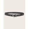 imageVerdusa Womens Double Grommet PU Leather Belt Punk Buckle Waist BeltsBlack Star