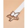 imageVerdusa Womens Double Grommet PU Leather Belt Punk Buckle Waist BeltsWhite Star