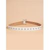 imageVerdusa Womens Double Grommet PU Leather Belt Punk Buckle Waist BeltsWhite Star