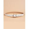 imageVerdusa Womens Double Grommet PU Leather Belt Punk Buckle Waist BeltsWhite Star