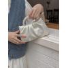 imageVerdusa Womens Evening Purses Pearl Clutch Handbags Leather Ruched Crossbody BagBeige