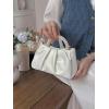 imageVerdusa Womens Evening Purses Pearl Clutch Handbags Leather Ruched Crossbody BagBeige