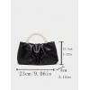 imageVerdusa Womens Evening Purses Pearl Clutch Handbags Leather Ruched Crossbody BagBlack