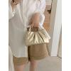 imageVerdusa Womens Evening Purses Pearl Clutch Handbags Leather Ruched Crossbody BagGold