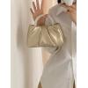 imageVerdusa Womens Evening Purses Pearl Clutch Handbags Leather Ruched Crossbody BagGold