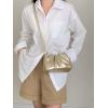 imageVerdusa Womens Evening Purses Pearl Clutch Handbags Leather Ruched Crossbody BagGold