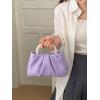 imageVerdusa Womens Evening Purses Pearl Clutch Handbags Leather Ruched Crossbody BagPurple