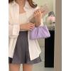 imageVerdusa Womens Evening Purses Pearl Clutch Handbags Leather Ruched Crossbody BagPurple