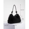 imageVerdusa Womens Fluffy Faux Fur Underarm Bags Fuzzy Shoulder Bag Plush PurseBlack