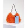 imageVerdusa Womens Fluffy Faux Fur Underarm Bags Fuzzy Shoulder Bag Plush PurseOrange