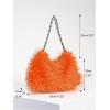 imageVerdusa Womens Fluffy Faux Fur Underarm Bags Fuzzy Shoulder Bag Plush PurseOrange