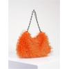 imageVerdusa Womens Fluffy Faux Fur Underarm Bags Fuzzy Shoulder Bag Plush PurseOrange