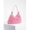 imageVerdusa Womens Fluffy Faux Fur Underarm Bags Fuzzy Shoulder Bag Plush PursePink