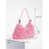 imageVerdusa Womens Fluffy Faux Fur Underarm Bags Fuzzy Shoulder Bag Plush PursePink