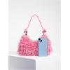 imageVerdusa Womens Fluffy Faux Fur Underarm Bags Fuzzy Shoulder Bag Plush PursePink