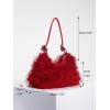 imageVerdusa Womens Fluffy Faux Fur Underarm Bags Fuzzy Shoulder Bag Plush PurseRed