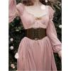 imageVerdusa Womens Leather Corset Belts Lace Up Tied Waspie Belt Retro Waist Cinch BeltBrown