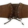 imageVerdusa Womens Leather Corset Belts Lace Up Tied Waspie Belt Retro Waist Cinch BeltBrown