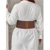 imageVerdusa Womens Leather Corset Belts Lace Up Tied Waspie Belt Retro Waist Cinch BeltLight Brown