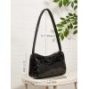 imageVerdusa Womens Metallic Shoulder Bag PU Leather Handbag Top Handle PurseBlack