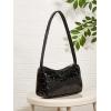 imageVerdusa Womens Metallic Shoulder Bag PU Leather Handbag Top Handle PurseBlack