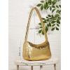 imageVerdusa Womens Metallic Shoulder Bag PU Leather Handbag Top Handle PurseGold