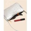 imageVerdusa Womens Metallic Shoulder Bag PU Leather Handbag Top Handle PurseSilver