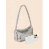 imageVerdusa Womens Metallic Shoulder Bag PU Leather Handbag Top Handle PurseSilver