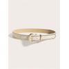imageVerdusa Womens Studded PU Leather Belts Punk Waist Buckle BeltBeige