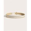 imageVerdusa Womens Studded PU Leather Belts Punk Waist Buckle BeltBeige