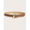 imageVerdusa Womens Studded PU Leather Belts Punk Waist Buckle BeltBrown