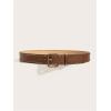 imageVerdusa Womens Studded PU Leather Belts Punk Waist Buckle BeltDark Brown