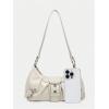 imageVerdusa Womens Y2k Purse Top Handle Shoulder Bag Buckle Punk Hobo Clutch Purses BagsBeige