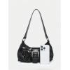 imageVerdusa Womens Y2k Purse Top Handle Shoulder Bag Buckle Punk Hobo Clutch Purses BagsBlack