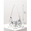 imageVerdusa Womens Y2k Purse Top Handle Shoulder Bag Buckle Punk Hobo Clutch Purses BagsBright Silver