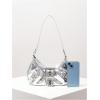 imageVerdusa Womens Y2k Purse Top Handle Shoulder Bag Buckle Punk Hobo Clutch Purses BagsBright Silver