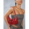 imageVerdusa Womens Y2k Purse Top Handle Shoulder Bag Buckle Punk Hobo Clutch Purses BagsBurgundy